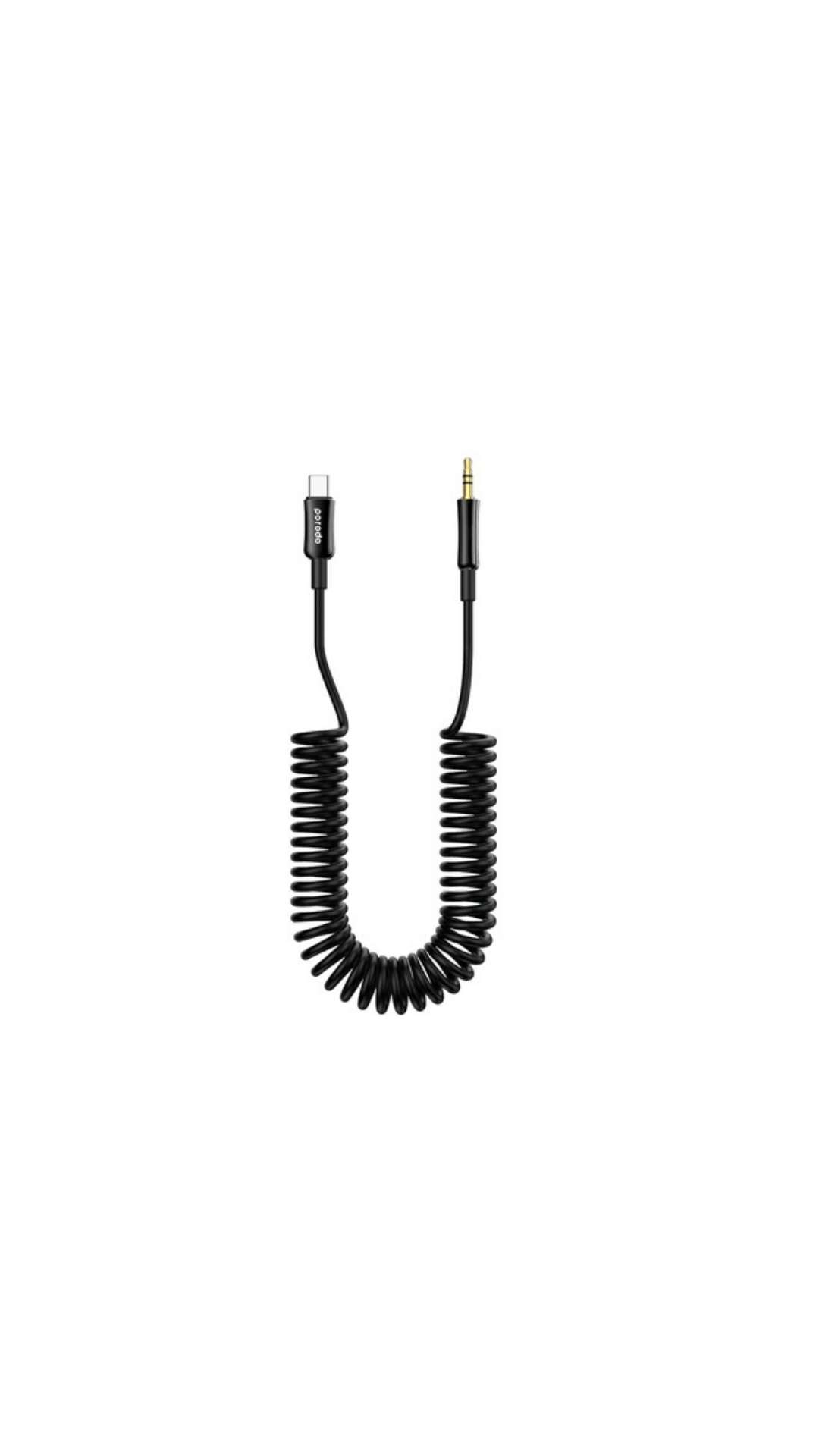 3.5mm type c aux coiled audio cable