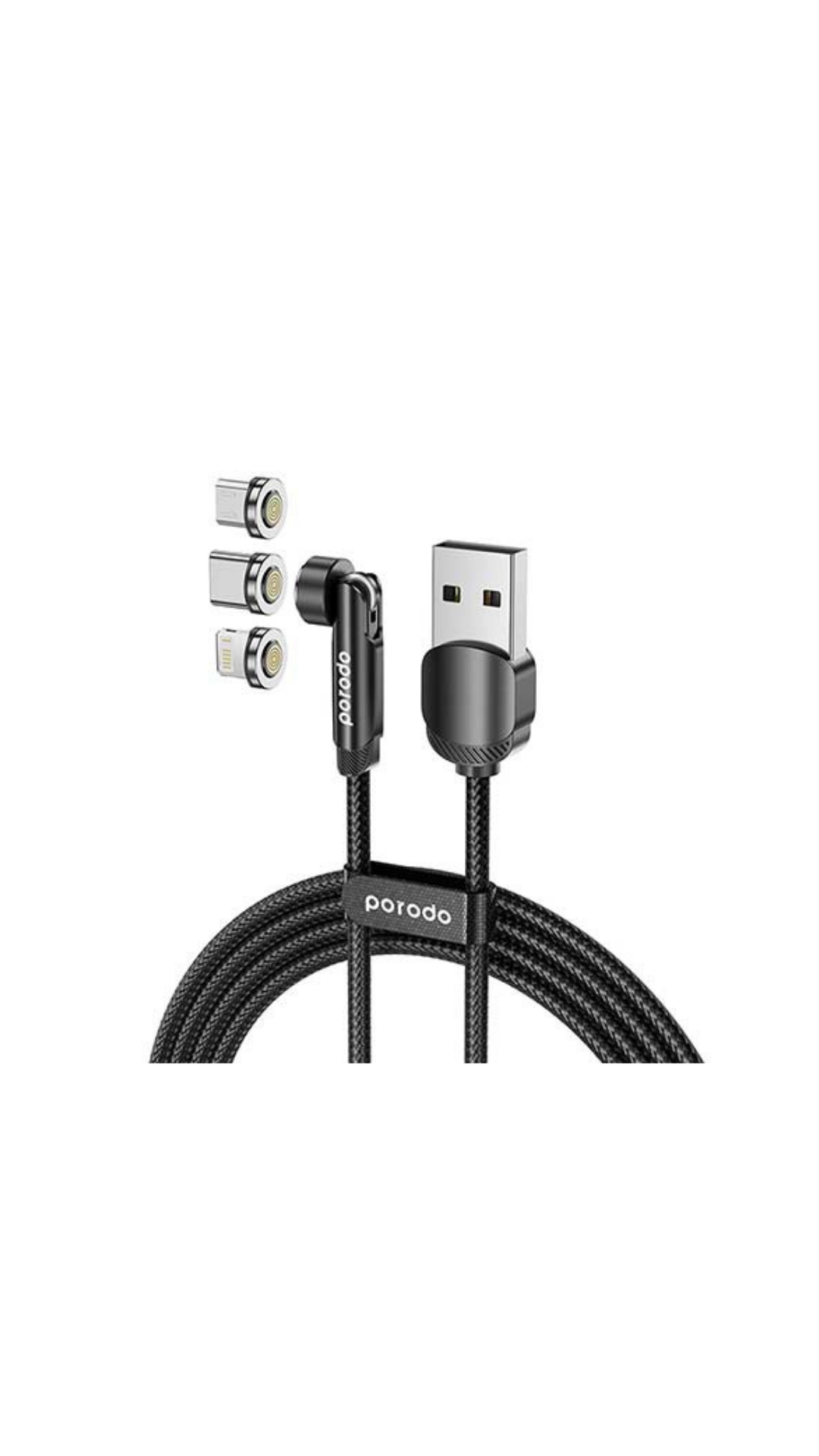 3in1 rotating connector braided magnetic cable