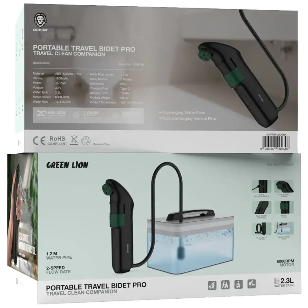 Portable travel bidet pro with tank